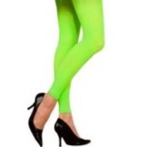 NWT Neon Green Footless Tights